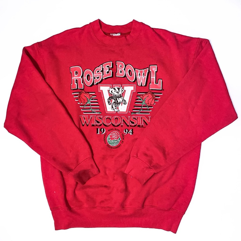 vintage wisconsin rose bowl sweatshirt